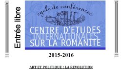 Conférences du Centre d'Études Internationales sur la Romanité (CEIR) 
